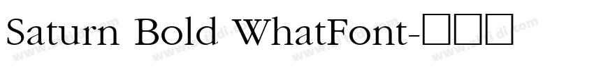 Saturn Bold WhatFont字体转换